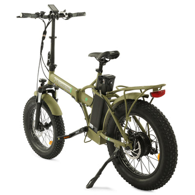Ecotric Matt Green 48V Fat Tire Portable and Folding Electric Bike with color LCD display