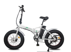 Ecotric White Fat Tire Portable and Folding Electric Bike