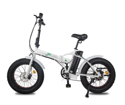 Ecotric White Fat Tire Portable and Folding Electric Bike